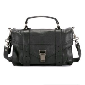 Proenza Schouler PS1 Tiny black leather bag